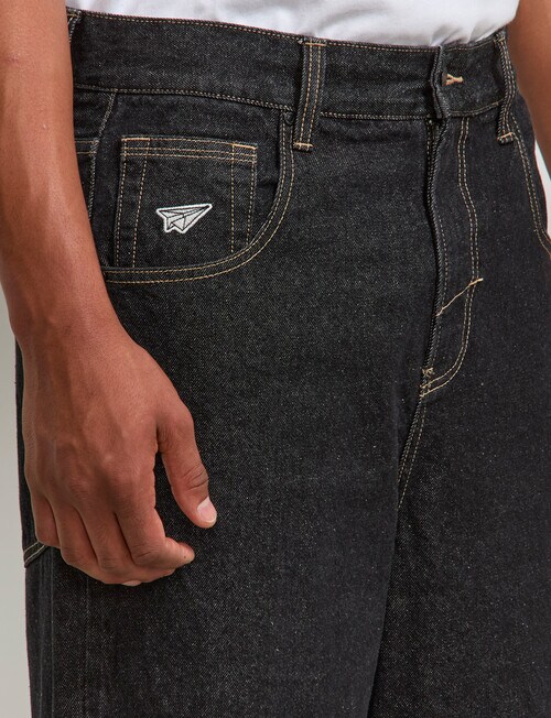 AIR SPACE Baggy Denim Jean, Black product photo View 04 L