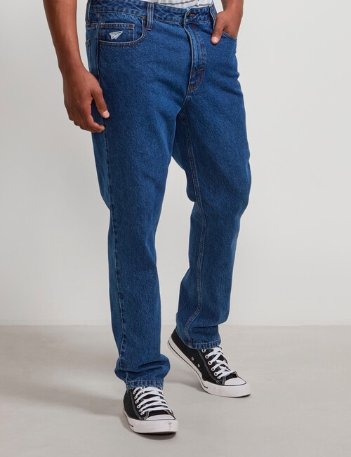 AIR SPACE Relaxed 90's Denim Jean, 90s Dark Blue product photo View 02 L