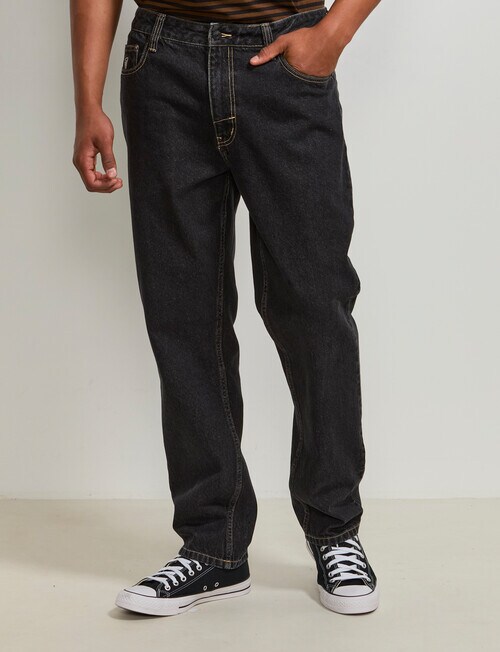 AIR SPACE Relax Denim Jean, Black product photo View 02 L