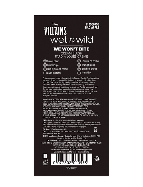 wet n wild We Won't Bite Cream Blush, Bad Apple product photo View 06 L