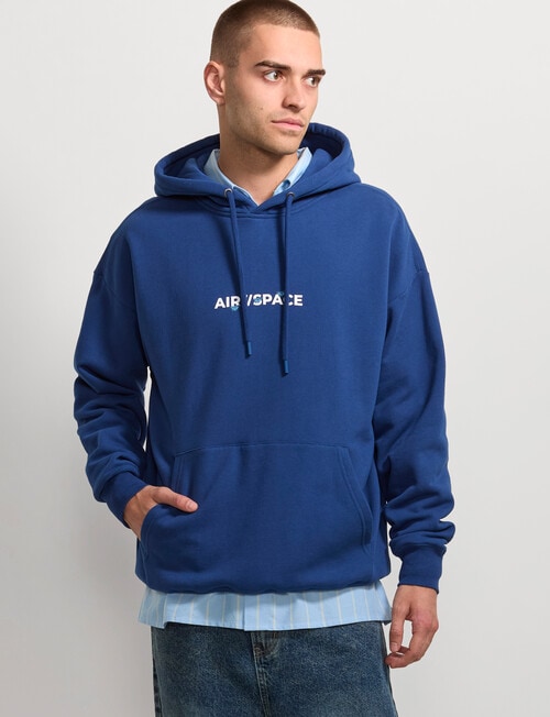 AIR SPACE Back Story Oversize Hoodie, Blue product photo View 06 L