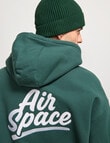 AIR SPACE Oversize Embroidered Hoodie, Green product photo