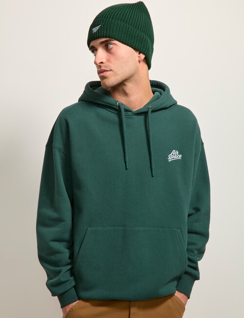 AIR SPACE Oversize Embroidered Hoodie, Green product photo View 02 L