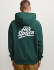 AIR SPACE Oversize Embroidered Hoodie, Green product photo View 03 S