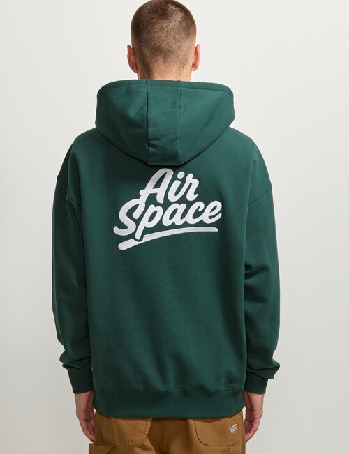 AIR SPACE Oversize Embroidered Hoodie, Green product photo View 03 L