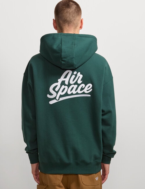AIR SPACE Oversize Embroidered Hoodie, Green product photo View 03 L