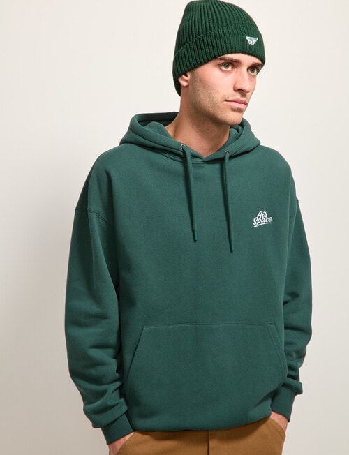 AIR SPACE Oversize Embroidered Hoodie, Green product photo View 05 L