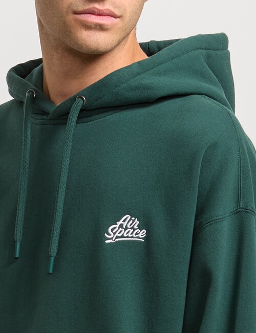 AIR SPACE Oversize Embroidered Hoodie, Green product photo View 06 L