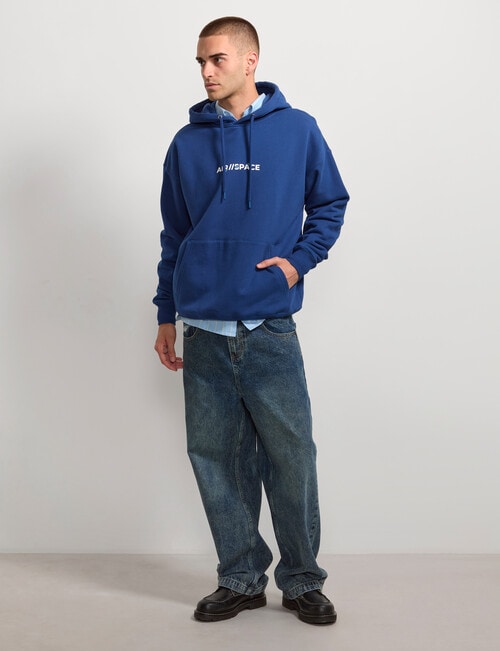 AIR SPACE Back Story Oversize Hoodie, Blue product photo
