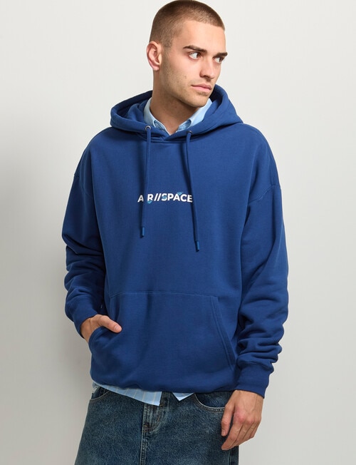AIR SPACE Back Story Oversize Hoodie, Blue product photo View 02 L
