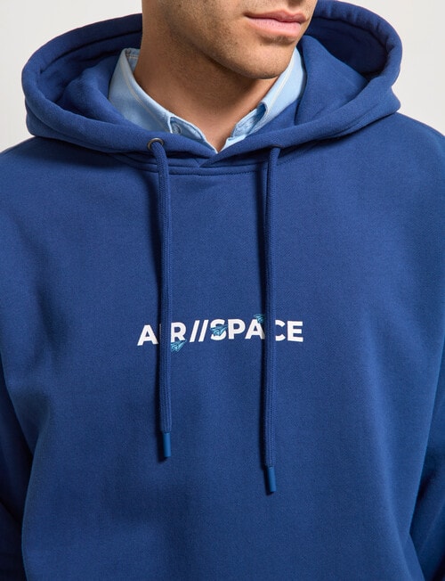 AIR SPACE Back Story Oversize Hoodie, Blue product photo View 04 L