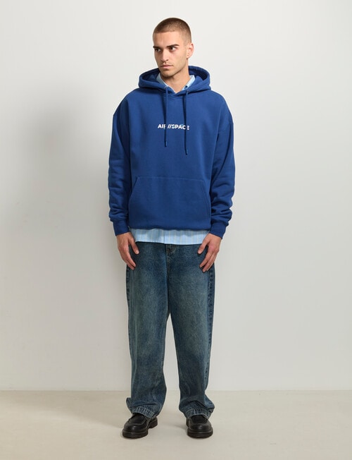 AIR SPACE Back Story Oversize Hoodie, Blue product photo View 08 L