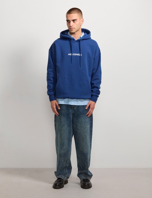 AIR SPACE Back Story Oversize Hoodie, Blue product photo View 08 L