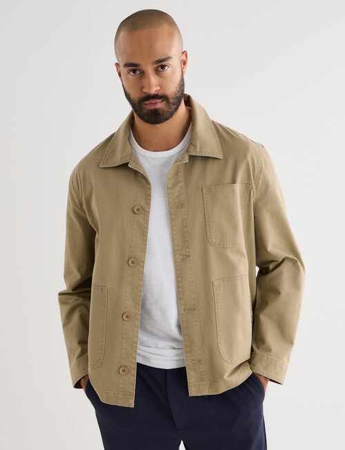 Gasoline Herringbone Painter Jacket, Tan product photo View 07 L