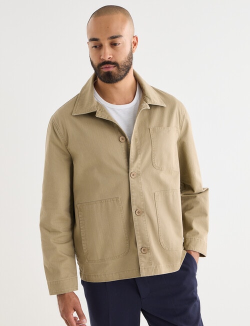 Gasoline Herringbone Painter Jacket, Tan product photo View 08 L