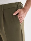 Gasoline Elastic Waist Pleated Pant, Khaki product photo View 05 S