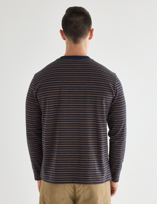 Gasoline Cotton Long Sleeve Tee, Navy product photo View 02 L
