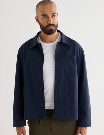 Gasoline Herringbone Painter Jacket, Navy product photo
