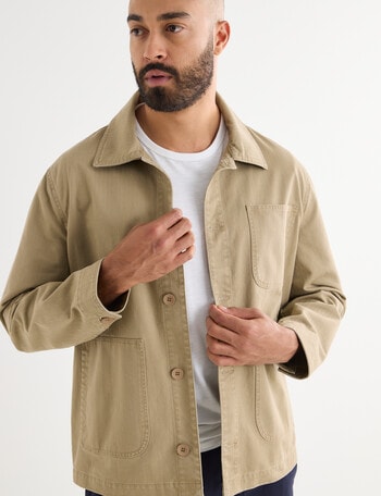 Gasoline Herringbone Painter Jacket, Tan product photo