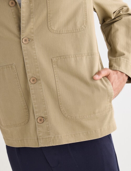 Gasoline Herringbone Painter Jacket, Tan product photo View 05 L