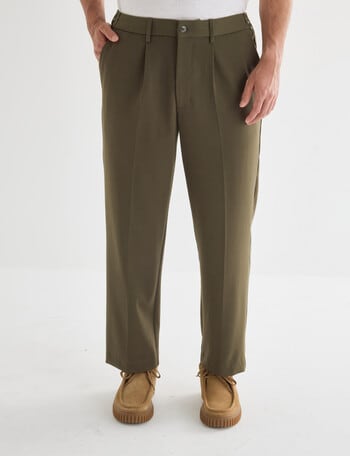 Gasoline Elastic Waist Pleated Pant, Khaki product photo