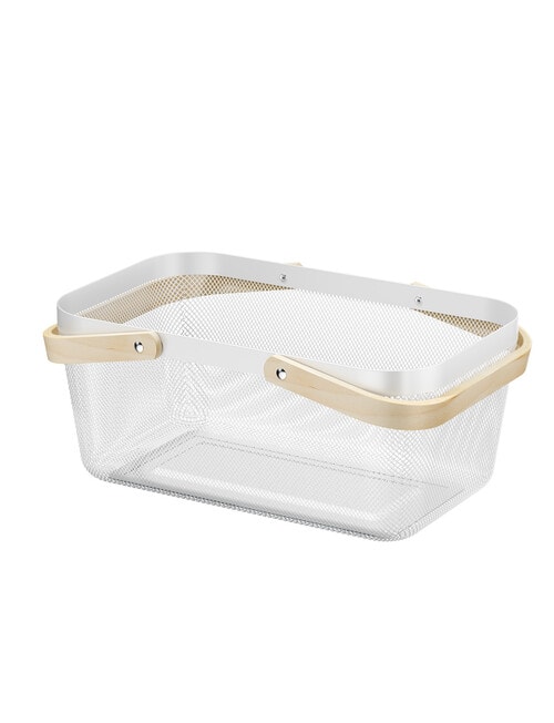 Haven Essentials Store Rectangle Mesh Basket, 39.5cm, White product photo