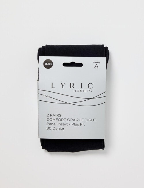 Lyric Comfort Top Opaque Tight, 80 Denier, 2-Pack, Black product photo View 02 L