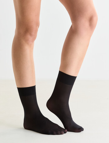 Lyric Opaque Anklet Tight, 50 Denier, 2-Pack, Black product photo