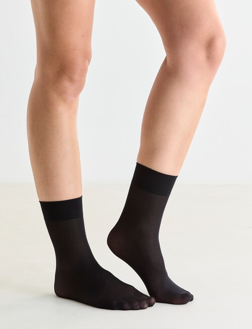 Lyric Opaque Anklet Tight, 50 Denier, 2-Pack, Black product photo