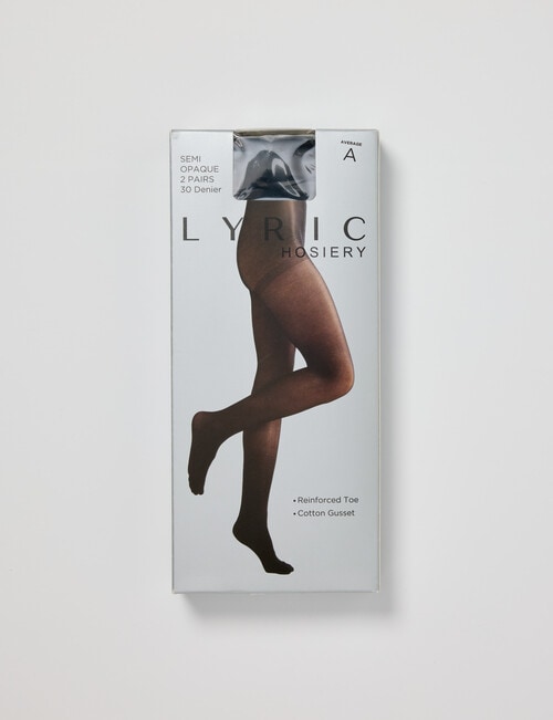 Lyric Semi Opaque Tights, 30 Denier, 2-Pack, Black product photo View 02 L