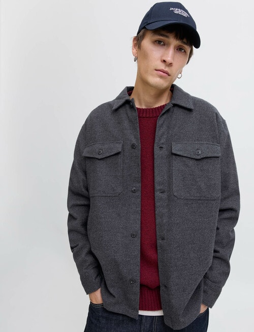 Jack & Jones Perfect Overshirt, Dark Grey product photo View 02 L