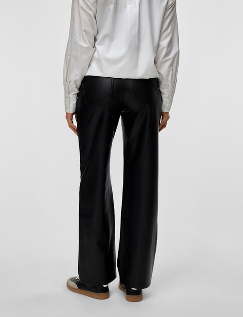 Vero Moda Tessa Wide PU Pants, Black product photo View 02 L