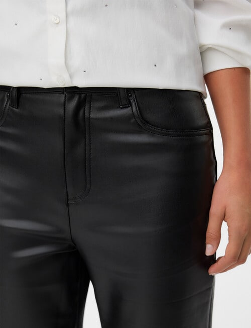 Vero Moda Tessa Wide PU Pants, Black product photo View 03 L