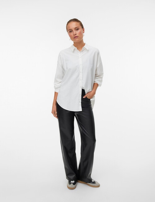 Vero Moda Tessa Wide PU Pants, Black product photo View 04 L