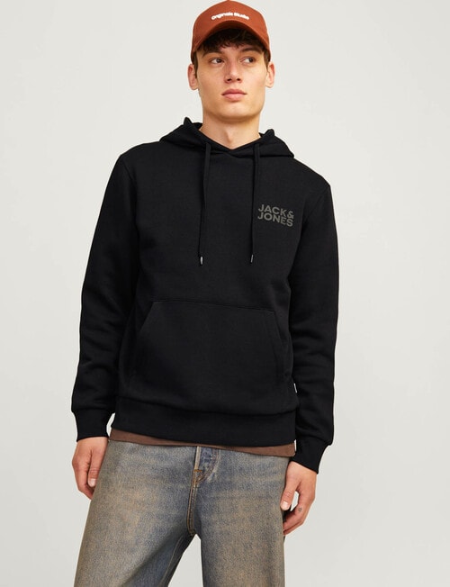 Jack & Jones Sweatshirt Corp Logo Hoodie, Black product photo