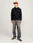 Jack & Jones Sweatshirt Corp Logo Hoodie, Black product photo View 03 S