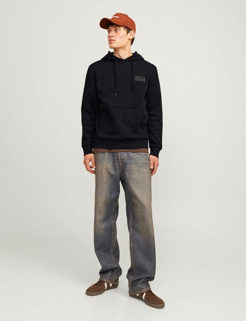 Jack & Jones Sweatshirt Corp Logo Hoodie, Black product photo View 03 L