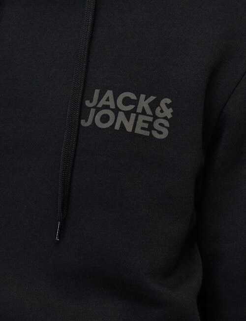 Jack & Jones Sweatshirt Corp Logo Hoodie, Black product photo View 06 L