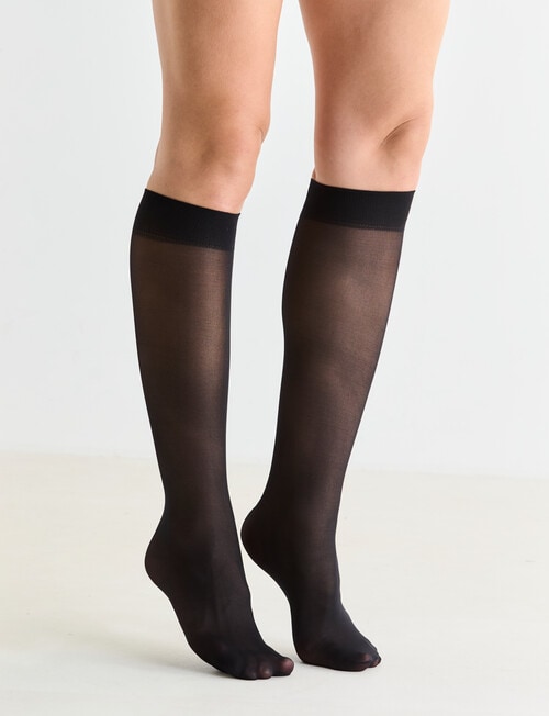 Lyric Opaque Knee-High Tight , 50 Denier, 2-Pack, Black product photo