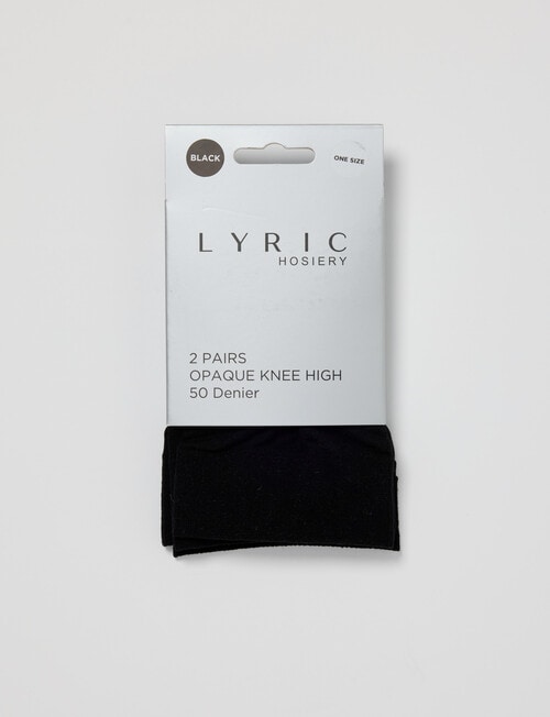 Lyric Opaque Knee-High Tight , 50 Denier, 2-Pack, Black product photo View 02 L