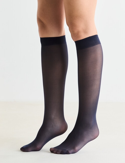 Lyric Opaque Knee-High Tight, 50 Denier, 2-Pack, Navy product photo