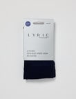 Lyric Opaque Knee-High Tight, 50 Denier, 2-Pack, Navy product photo View 02 S