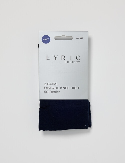 Lyric Opaque Knee-High Tight, 50 Denier, 2-Pack, Navy product photo View 02 L