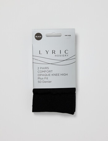 Lyric Comfort Opaque Knee-High Tight, 50 Denier, 2-Pack, Black product photo
