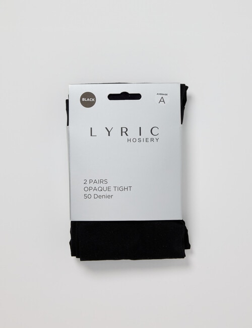Lyric Opaque Tight, 50 Denier, 2-Pack, Black product photo View 02 L