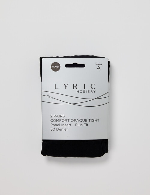 Lyric Comfort Top Opaque Tight, 50 Denier, 2-Pack, Black product photo View 02 L