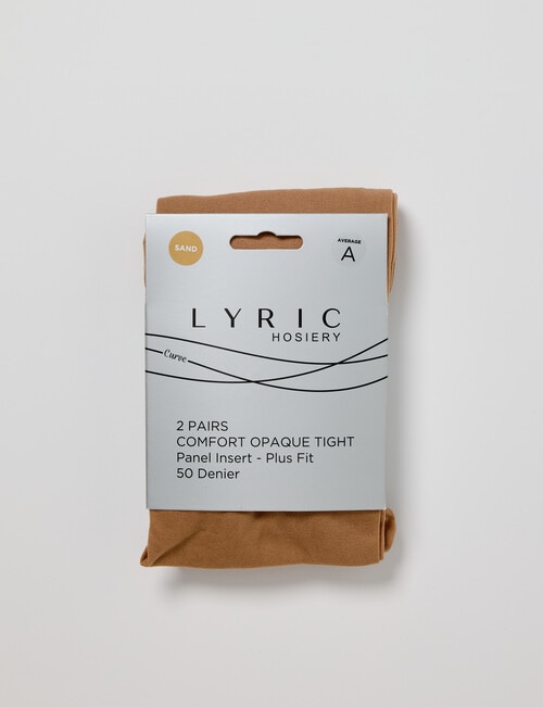 Lyric Comfort Top Opaque Tight, 50 Denier, 2-Pack, Sand product photo View 02 L