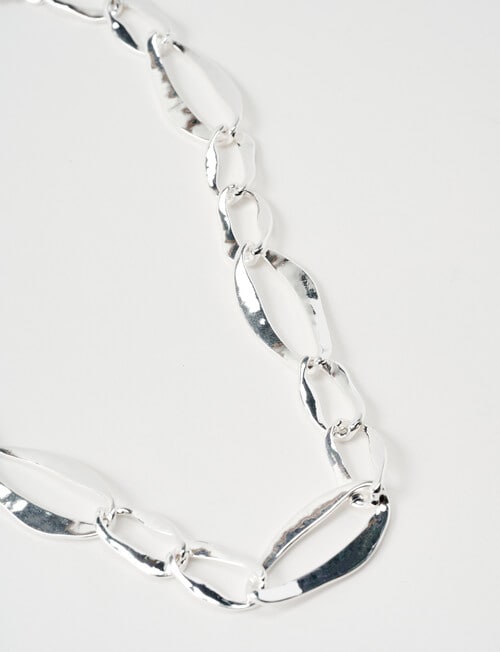 Whistle Chunky Chain Necklace, Silver Tone product photo View 02 L