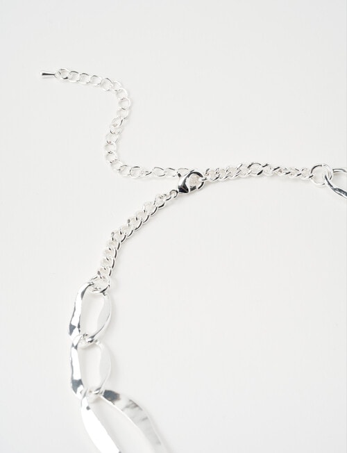 Whistle Chunky Chain Necklace, Silver Tone product photo View 03 L