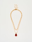 Whistle Multi Layered Necklace, Gold Tone & Resin product photo